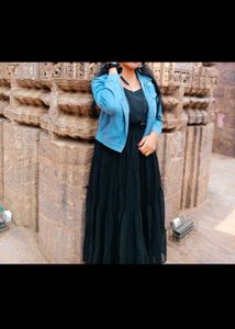 Stylish Black Maxi Dress with jacket 🧥