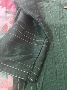Dark Bottle Green Kurti On Hands Stitches Opened But Not Torn