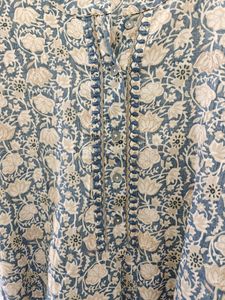 Fusion Mandarin Collar Floral Kurta