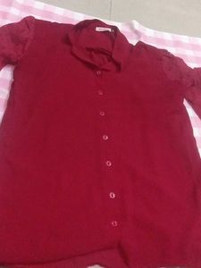 Red Button-Down Shirt