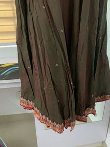Brown Ethnic Cotton Anarkali