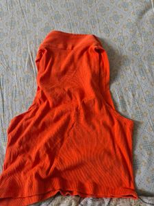 Orange Crop Top For Size M