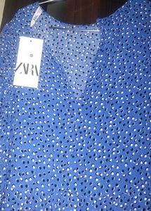 Zara Blue Polka Dot Dress