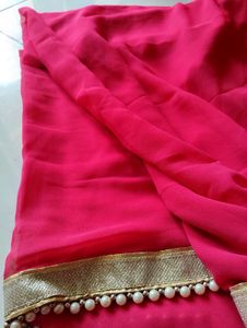 Pink Embellished Saree