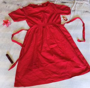 Red A-line Dress