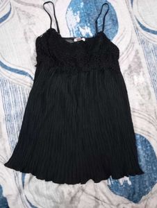 Black Lace long Cami Top