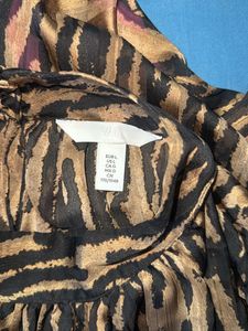 Price Drop! Animal Print High Neck Blouse