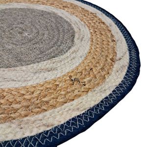 Handmade Round Wool Rope Doormat – 50 cm.  Design