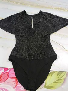 (900)Sparkly Black Bodysuit