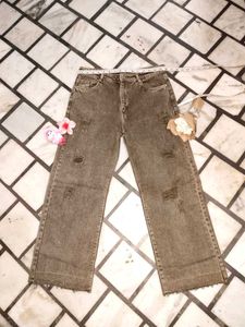 Distressed Wide Leg Jeans... Length 37.5 Cm