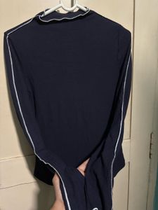 Navy Blue SHEIN Ribbed Long Sleeve Top 👚✨