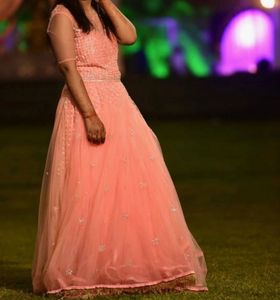 Peach Embellished Gown