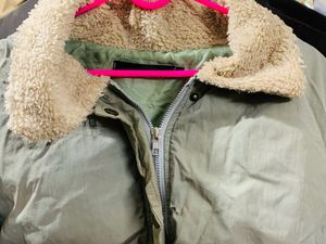 Pastel Light Olive Coloured Puffer Jacket