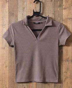 Mauve Ribbed Polo Tee (Nuon From Westside)