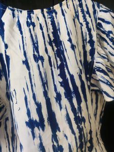 Blue and White Crop Top