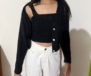 Cami Woolen  Cardigan Set