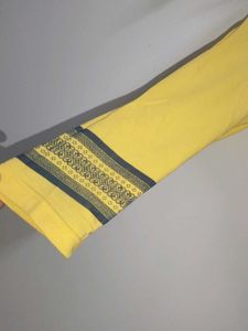 Yellow Dress Ethnic Print - Thigh Length