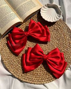 Tripple Layer Satin Bow clip