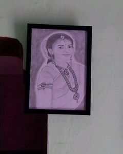 Photo Frame With Frame White/Black Frame Portrait Drawing