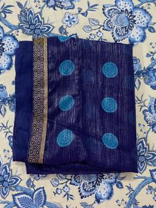 Stylish Dark Blue Saree 💙