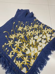 Stylish Blue Poncho For Girls