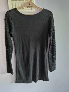 Western Black Net Top