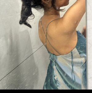 Green Marble Print Midi Slip Dress