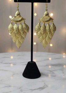 Elegant Gold Leaf Dangle Earrings