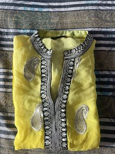 Yellow Embroidered Kurta