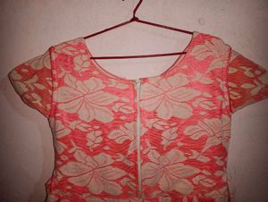 Floral Pink &amp; White Party Dress/Gown