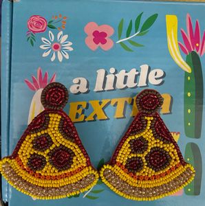Pizza Date Handmade Bead Earring