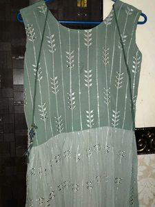 Olive Green Embellished Dress