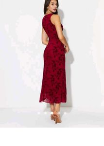 Burgundy Floral Midi Slip Dress