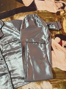 Silky Grey Pajama Set