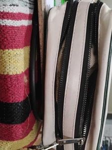 Green And White Sling Purse