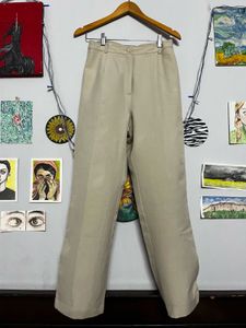 Khaki Wide Leg Trousers