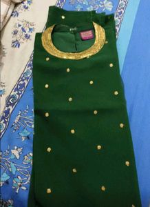 Green 💚 Faux Georgette Sequin Pattern Kurta set