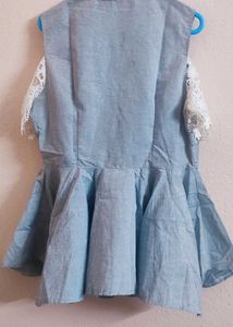 Light Grey Lace Embroided, Cold Shoulder Top