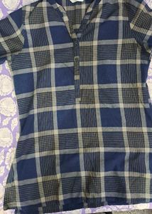 Max Navy Blue Checkered Tunic