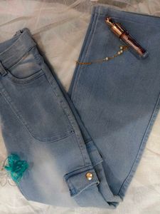 Light Blue Denim Cargo