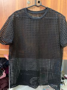 Chic Black Checkered T-Shirt