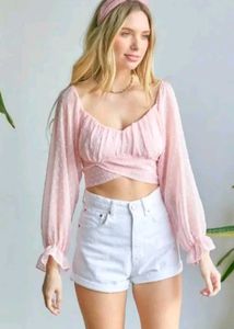 Pink Sheer Crop Top
