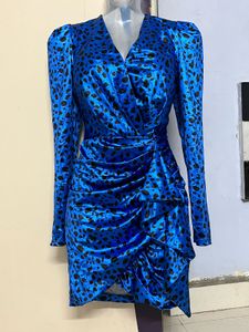 Pintrest Padded Blue Animal Print Dress
