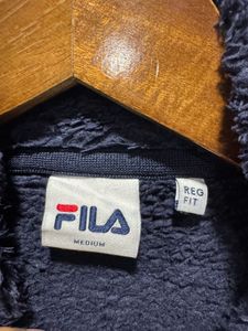 FILA Unisex Finch Navy Blue Sherpa Zipup Fleece