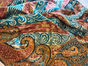 Embroidered MUSLIN SATIN SAREE