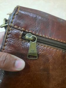 Vintage Brown Leather Crossbody Bag