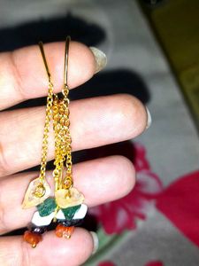 Combo earrings and natural stones earring