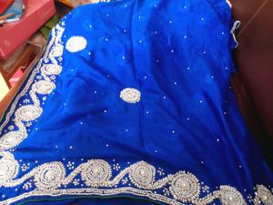 Blue Embellished saree