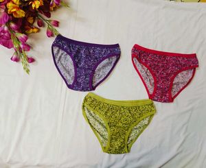 🇳🇿💫❤️ Pack Of 3 Floral Print Panties