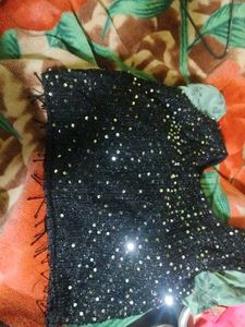 Green Black Partywear Fully Stitched Lehenga